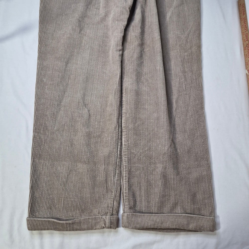 Chaps Ralph Lauren Pants Mens 38/32 (37/31) Tan Pleated Corduroy Trousers Cuffed - Picture 6 of 11